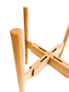 Plant Stand  - Mid Level - Adjustable - Natural Bamboo