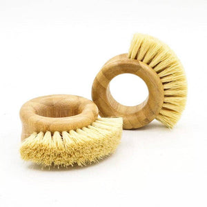 Bamboo Dish Brush - Sisal  Bristles Ring brush