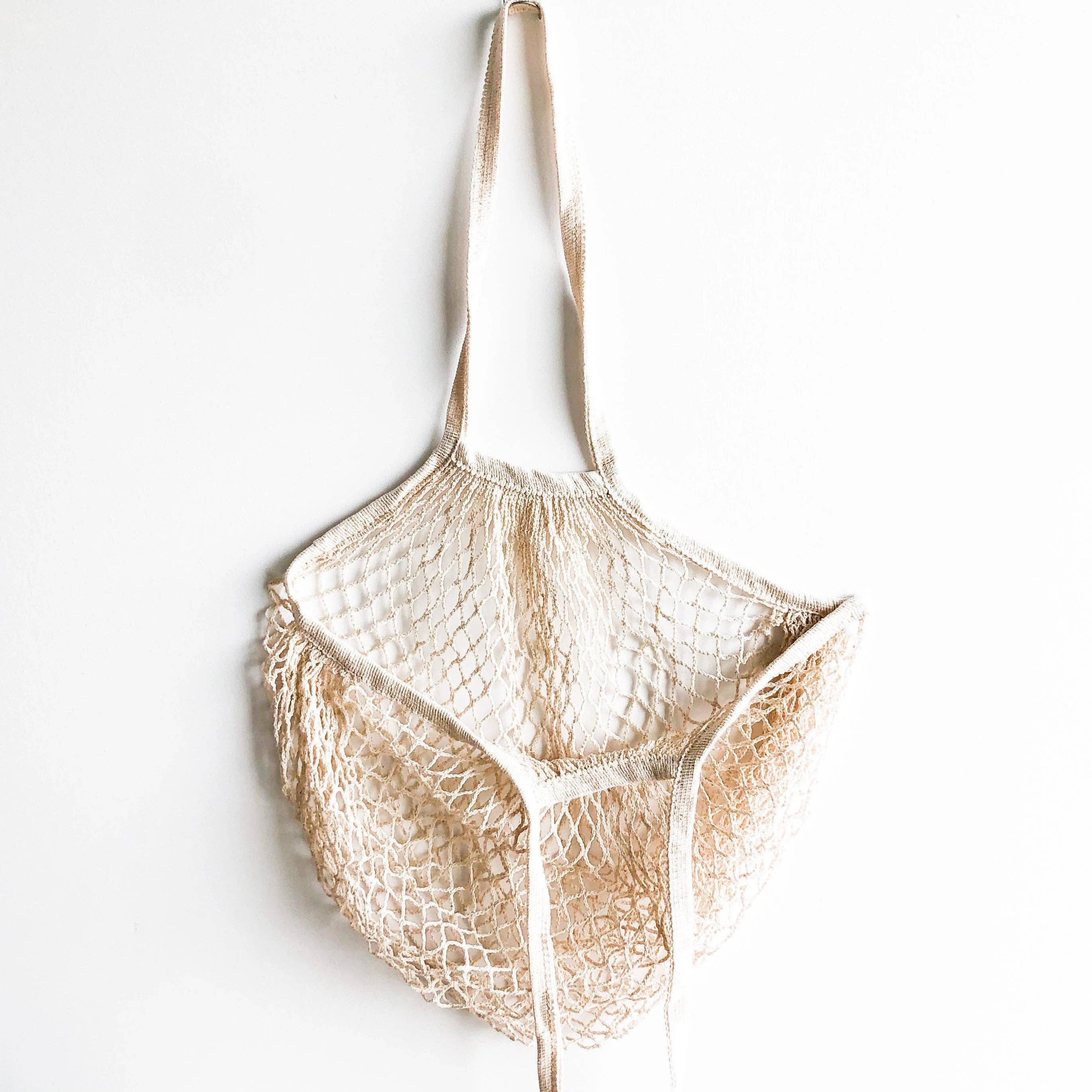 Reusable Organic Cotton Mesh Bag (Long Handle)