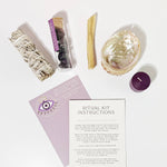 Load image into Gallery viewer, Intuition + Guidance Ritual Kit - Amethyst, Palo Santo, Sage
