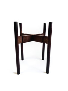 Plant Stand  - Top Level - Adjustable - Dark Brown Bamboo