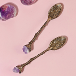 Load image into Gallery viewer, Amethyst Crystal Witchy Herb Spell Apothecary Spoon

