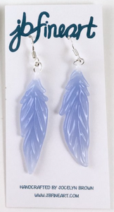 Glass feather earrings