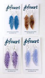 Load image into Gallery viewer, Glass feather earrings
